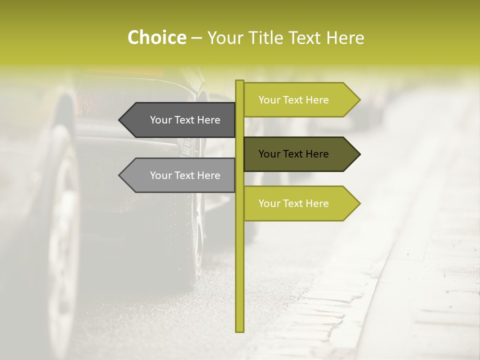 A Row Of Parked Cars On A City Street PowerPoint Template