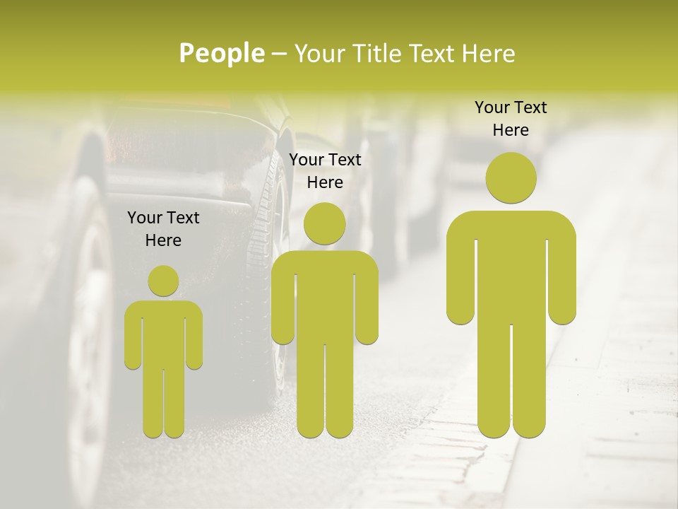 A Row Of Parked Cars On A City Street PowerPoint Template