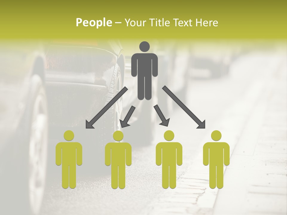 A Row Of Parked Cars On A City Street PowerPoint Template