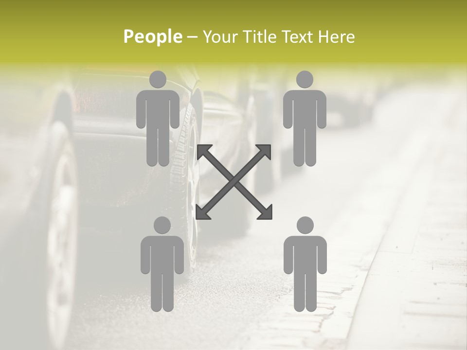 A Row Of Parked Cars On A City Street PowerPoint Template
