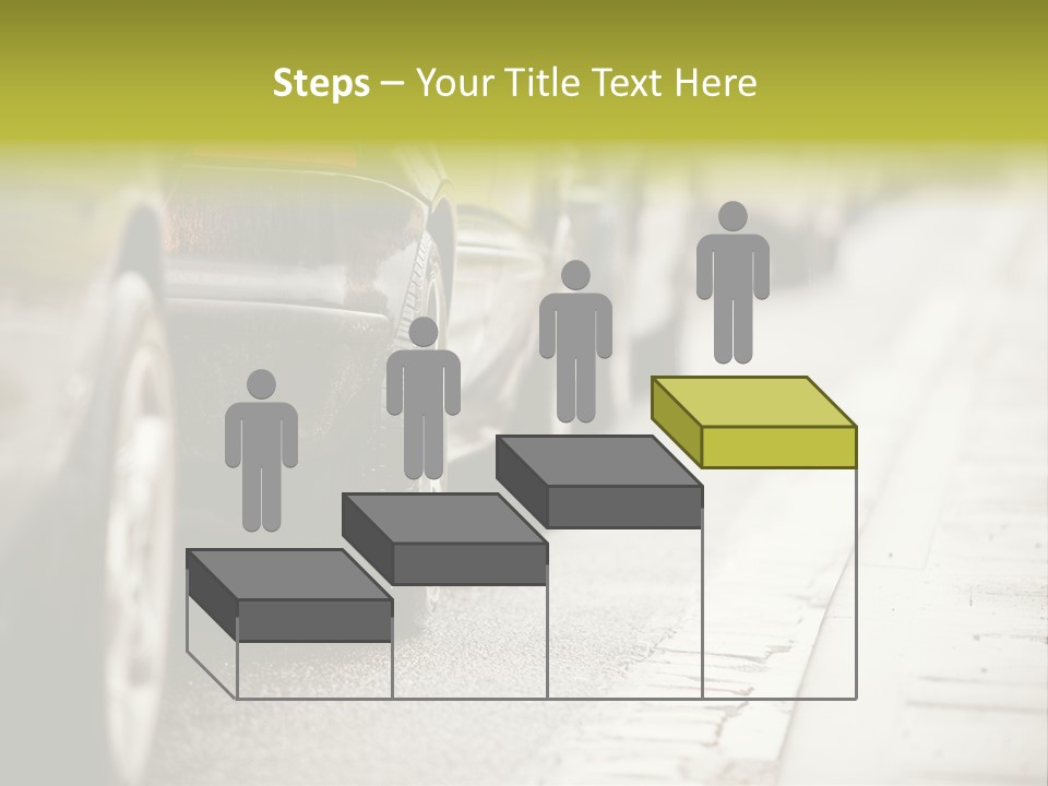 A Row Of Parked Cars On A City Street PowerPoint Template