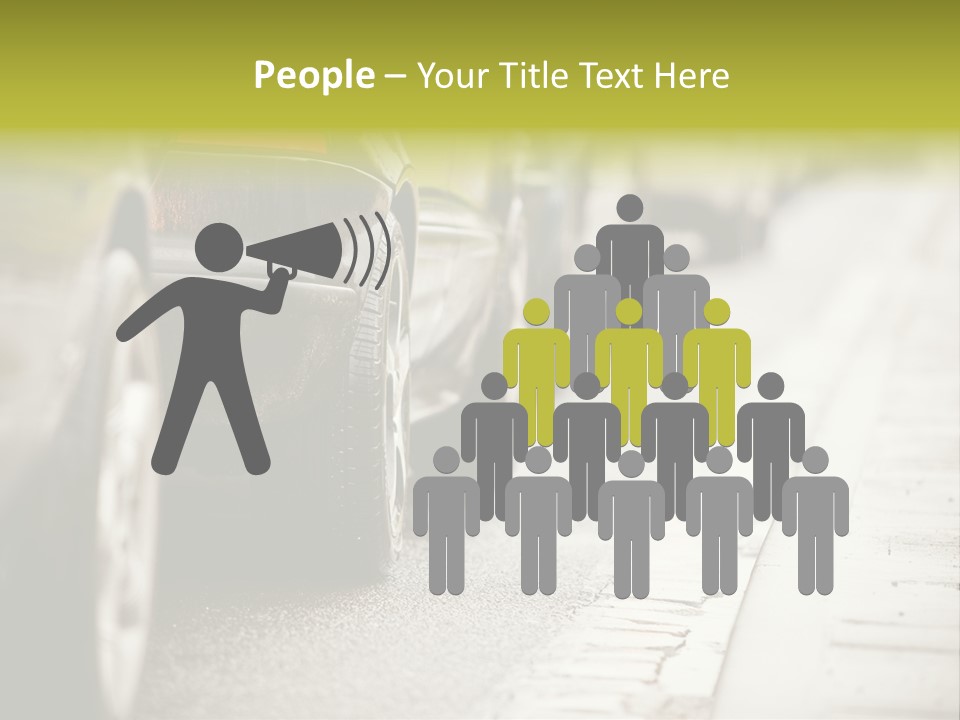 A Row Of Parked Cars On A City Street PowerPoint Template