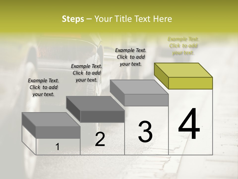 A Row Of Parked Cars On A City Street PowerPoint Template