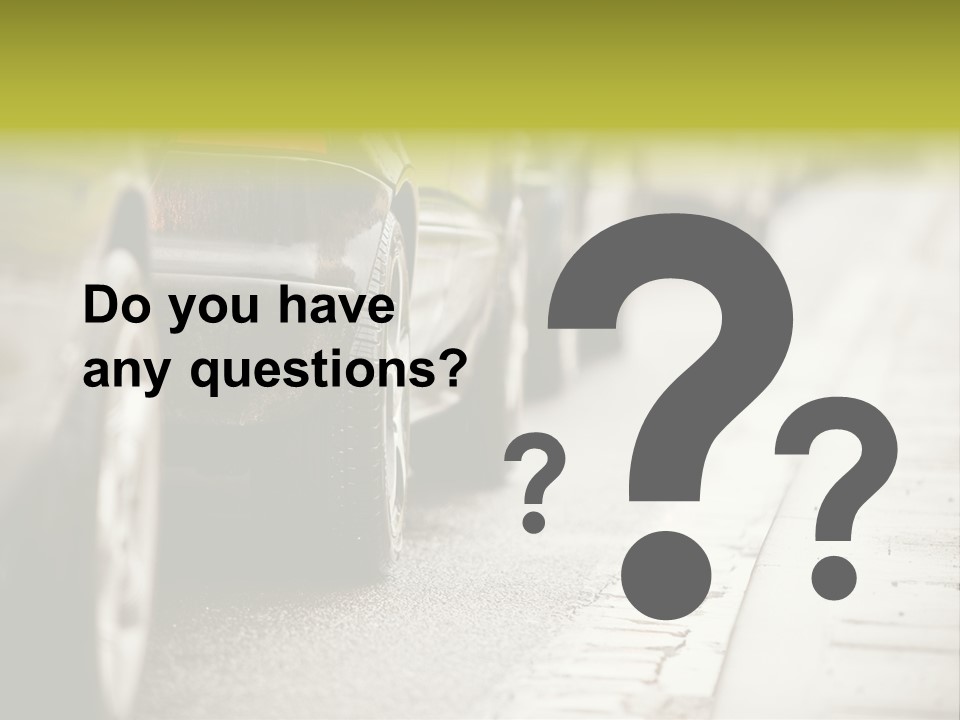 A Row Of Parked Cars On A City Street PowerPoint Template