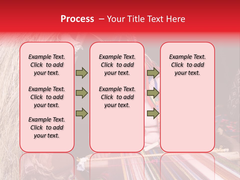 A Woman In A Red Dress Is Weaving A Piece Of Fabric PowerPoint Template