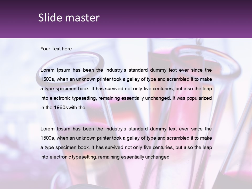 A Group Of Test Tubes Filled With Liquid PowerPoint Template