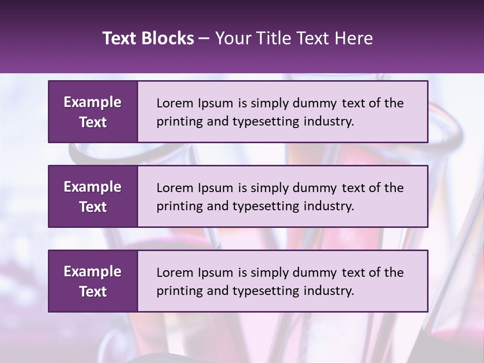 A Group Of Test Tubes Filled With Liquid PowerPoint Template
