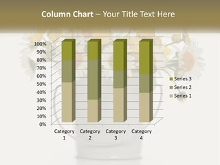 A White Bucket Filled With Yellow And White Flowers PowerPoint Template
