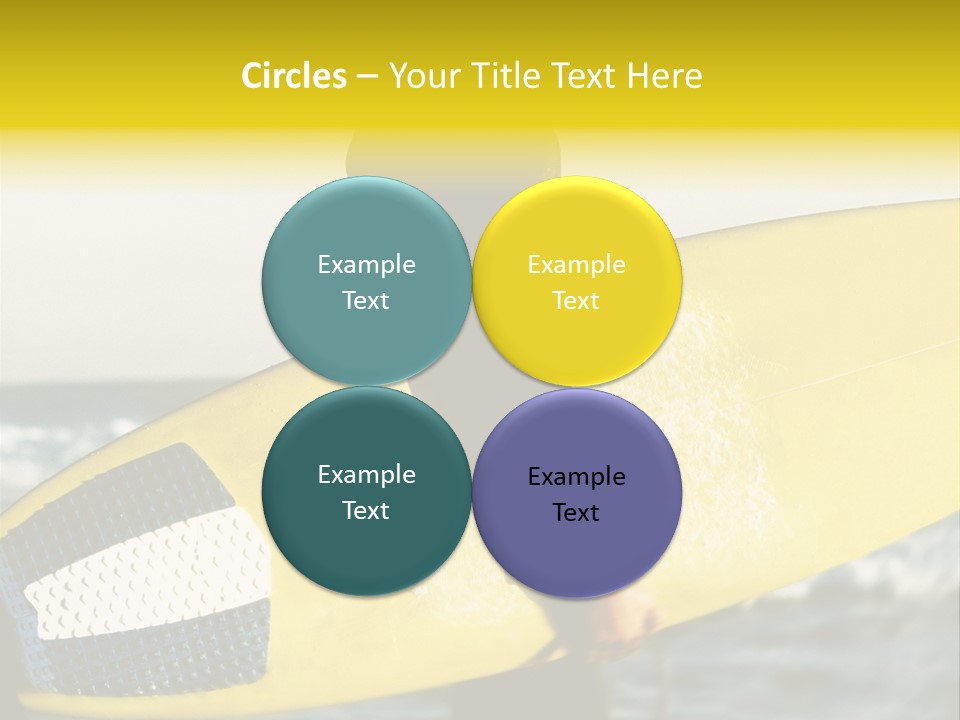 A Woman In A Wet Suit Holding A Yellow Surfboard PowerPoint Template