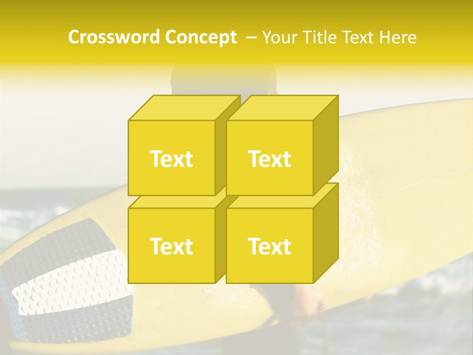 A Woman In A Wet Suit Holding A Yellow Surfboard PowerPoint Template