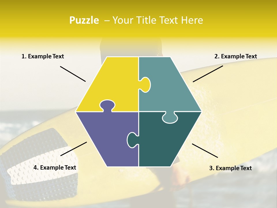 A Woman In A Wet Suit Holding A Yellow Surfboard PowerPoint Template