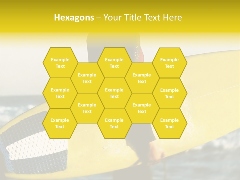 A Woman In A Wet Suit Holding A Yellow Surfboard PowerPoint Template