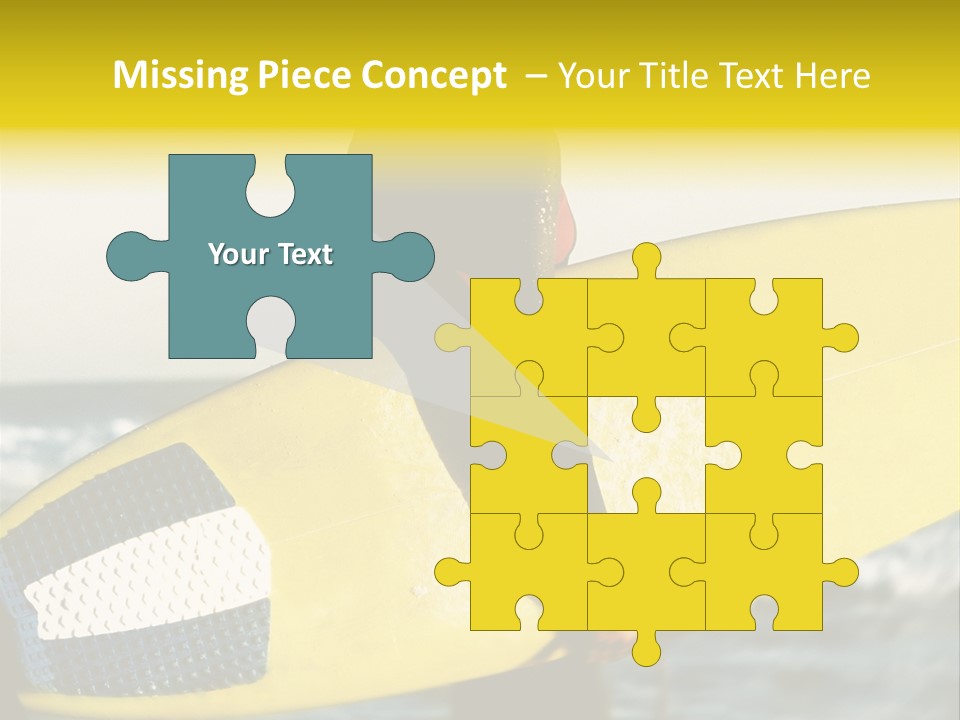 A Woman In A Wet Suit Holding A Yellow Surfboard PowerPoint Template