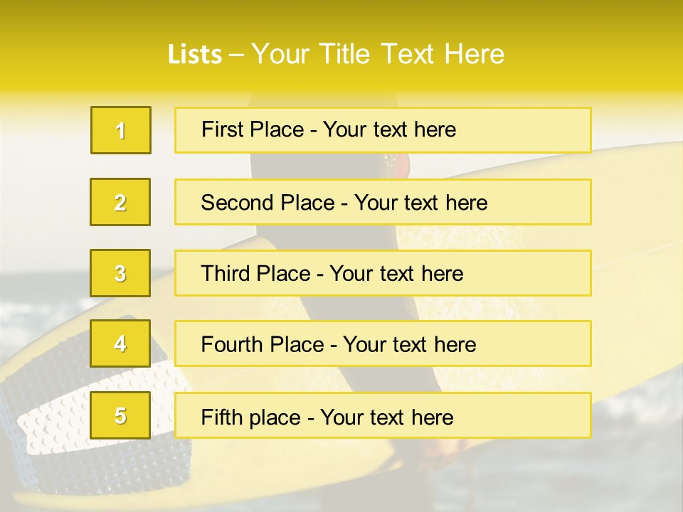 A Woman In A Wet Suit Holding A Yellow Surfboard PowerPoint Template