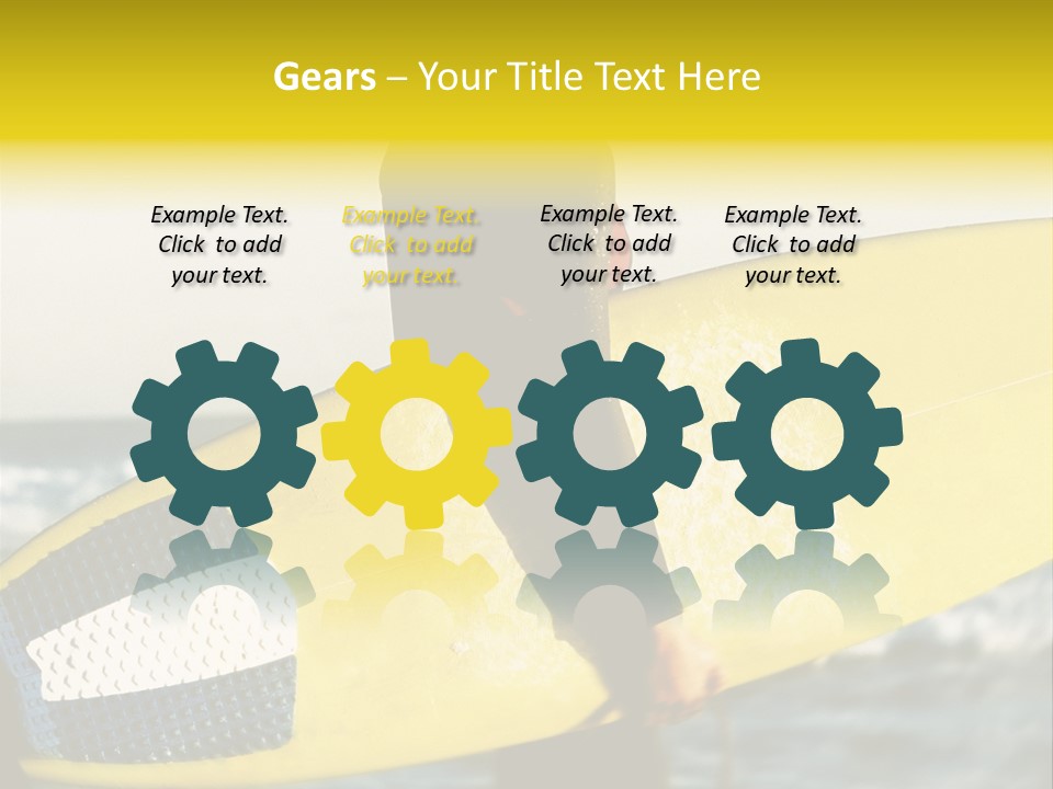 A Woman In A Wet Suit Holding A Yellow Surfboard PowerPoint Template