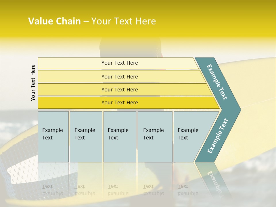 A Woman In A Wet Suit Holding A Yellow Surfboard PowerPoint Template