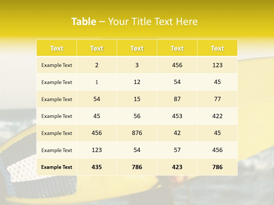 A Woman In A Wet Suit Holding A Yellow Surfboard PowerPoint Template