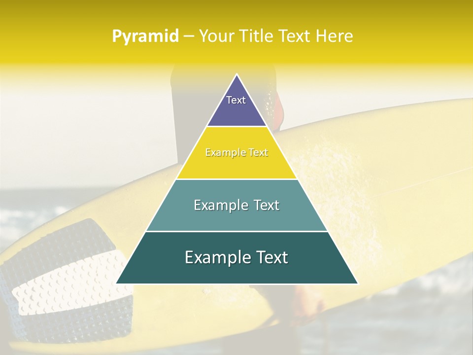 A Woman In A Wet Suit Holding A Yellow Surfboard PowerPoint Template