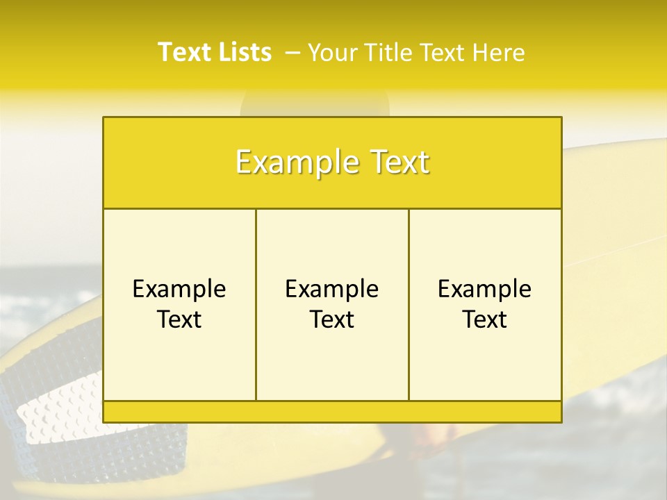 A Woman In A Wet Suit Holding A Yellow Surfboard PowerPoint Template