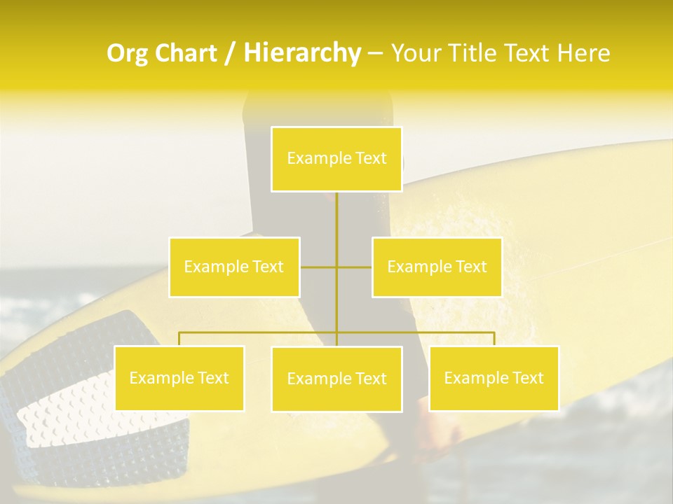 A Woman In A Wet Suit Holding A Yellow Surfboard PowerPoint Template