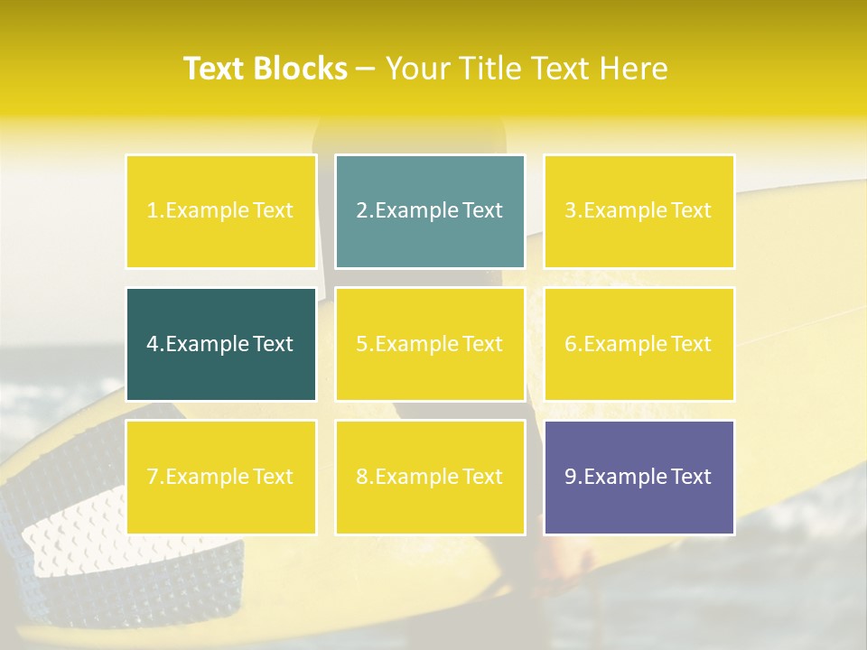 A Woman In A Wet Suit Holding A Yellow Surfboard PowerPoint Template