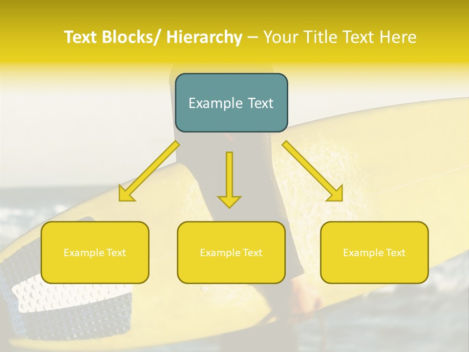 A Woman In A Wet Suit Holding A Yellow Surfboard PowerPoint Template