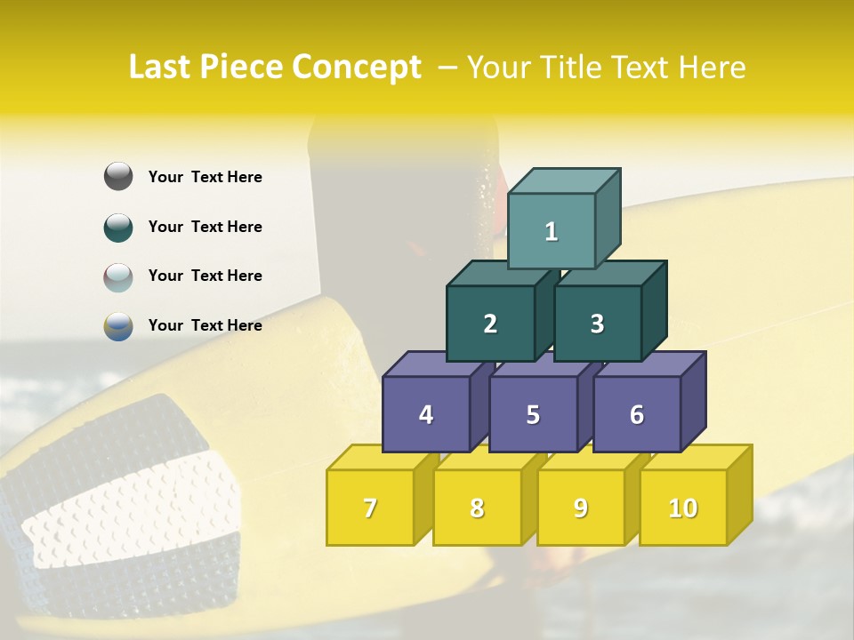 A Woman In A Wet Suit Holding A Yellow Surfboard PowerPoint Template