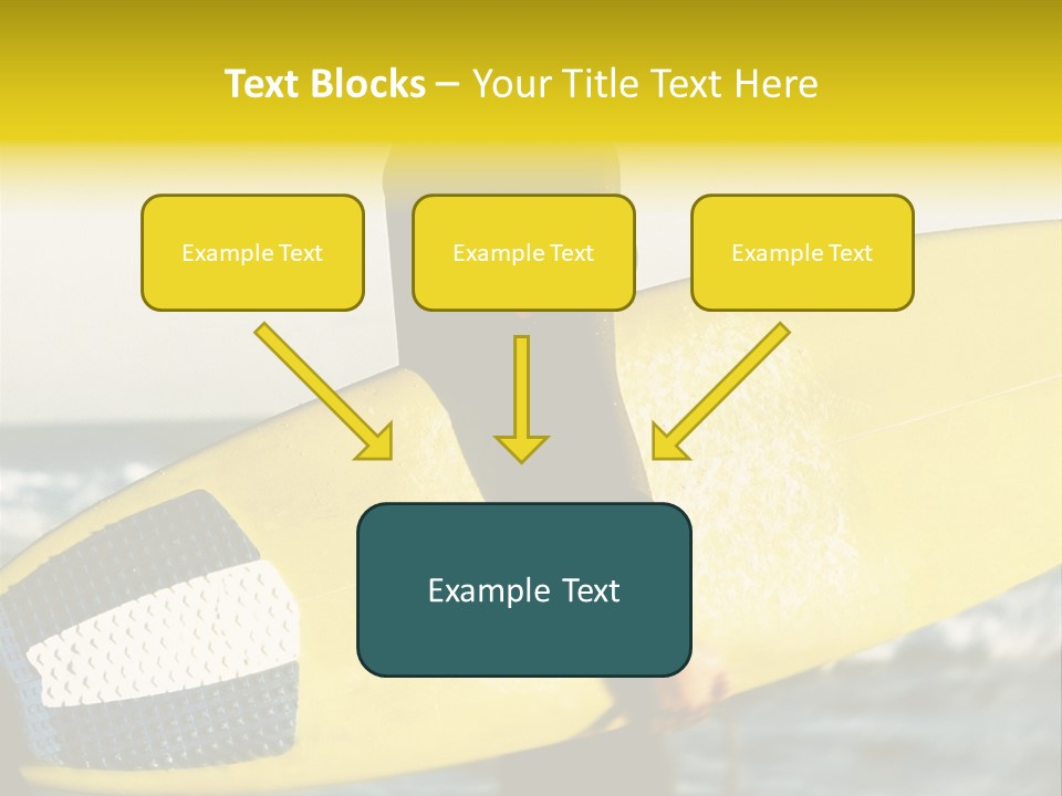 A Woman In A Wet Suit Holding A Yellow Surfboard PowerPoint Template