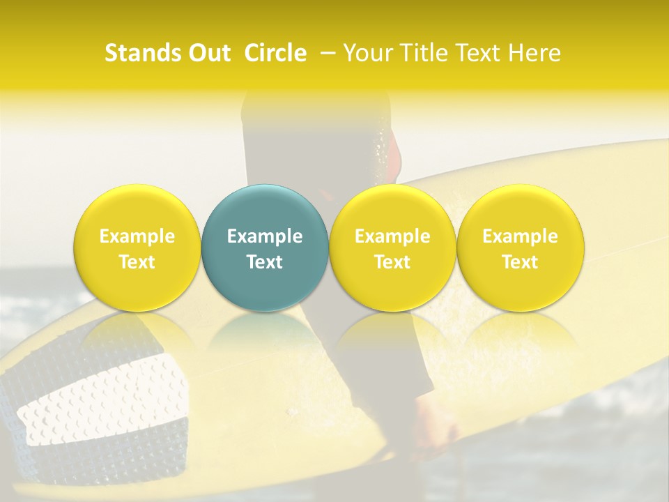 A Woman In A Wet Suit Holding A Yellow Surfboard PowerPoint Template
