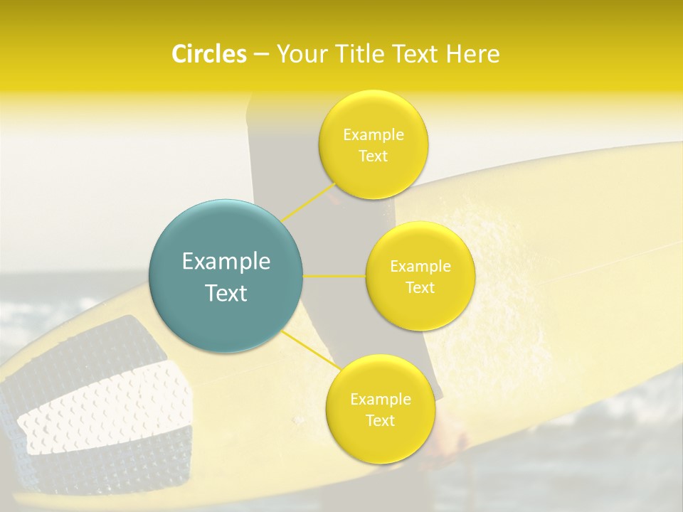 A Woman In A Wet Suit Holding A Yellow Surfboard PowerPoint Template