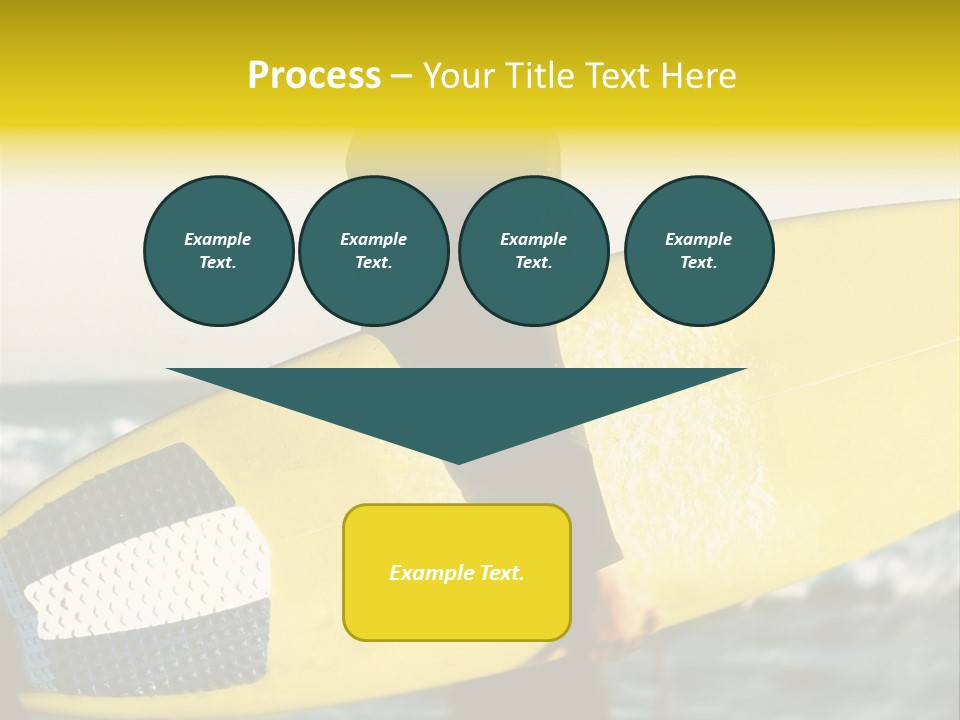 A Woman In A Wet Suit Holding A Yellow Surfboard PowerPoint Template