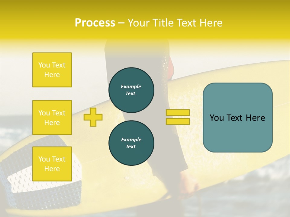 A Woman In A Wet Suit Holding A Yellow Surfboard PowerPoint Template