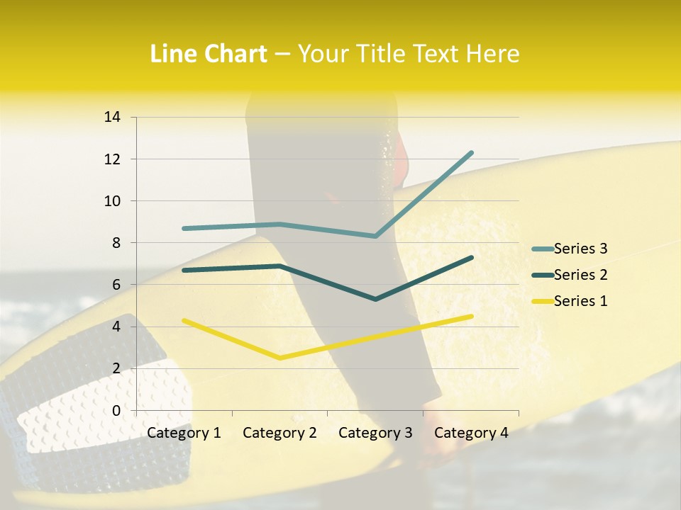 A Woman In A Wet Suit Holding A Yellow Surfboard PowerPoint Template