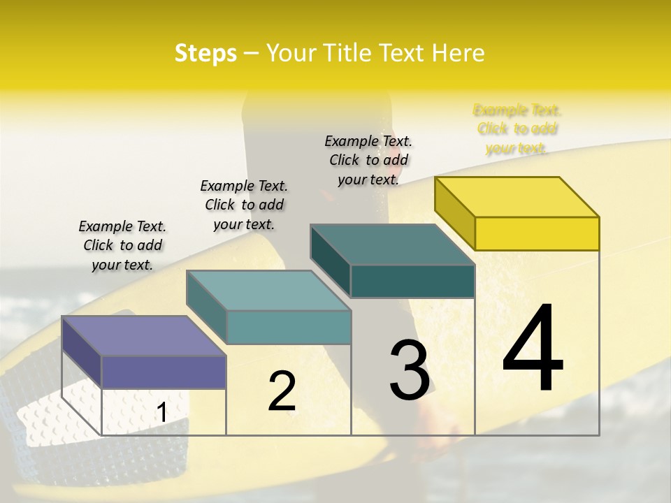 A Woman In A Wet Suit Holding A Yellow Surfboard PowerPoint Template