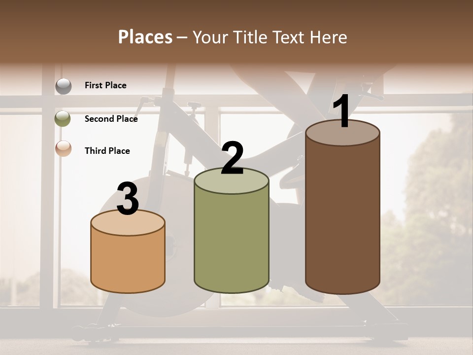 A Woman Riding A Stationary Bike In A Gym PowerPoint Template