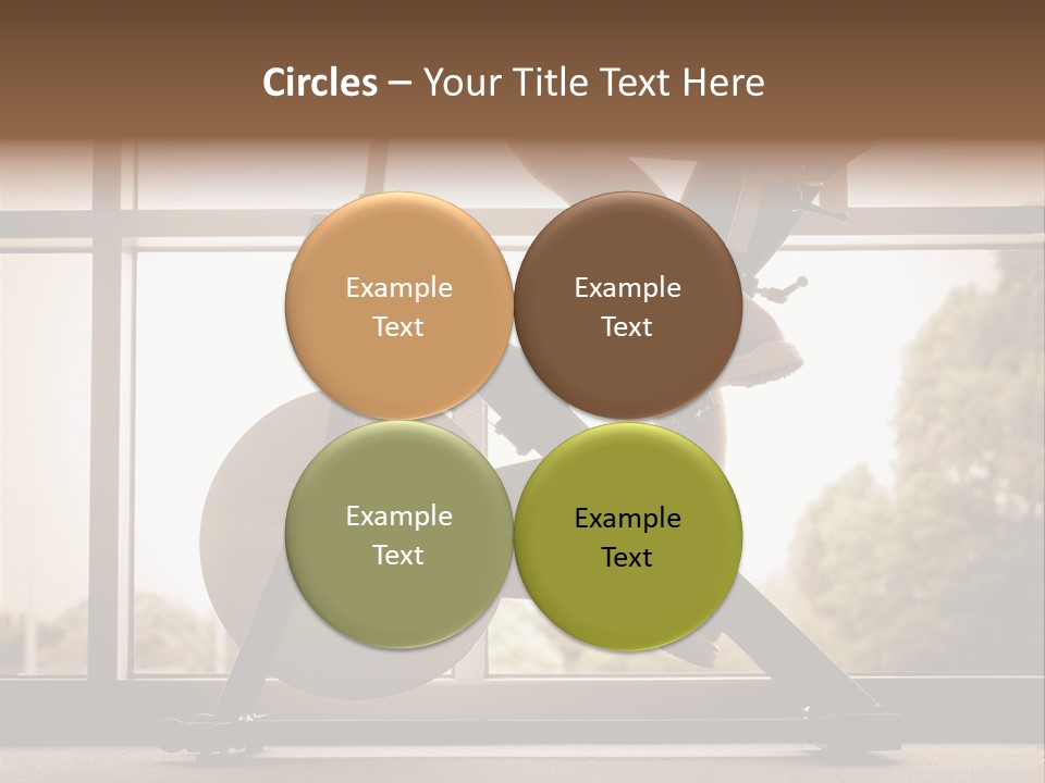 A Woman Riding A Stationary Bike In A Gym PowerPoint Template