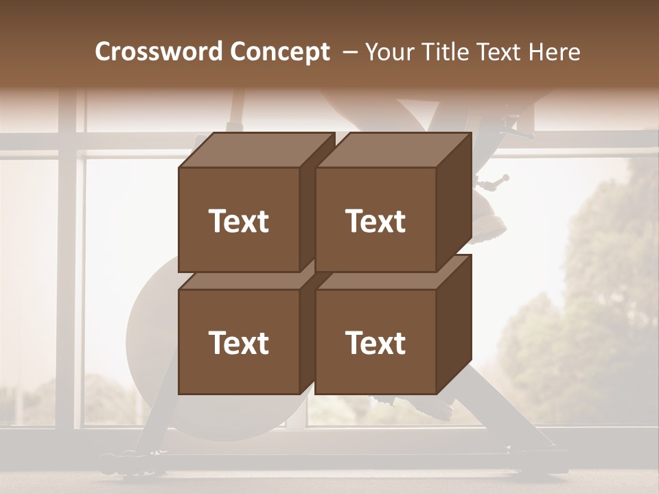 A Woman Riding A Stationary Bike In A Gym PowerPoint Template