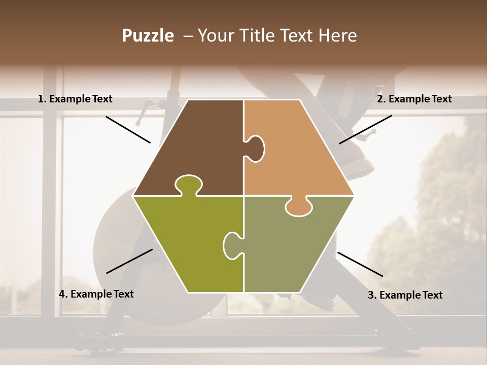 A Woman Riding A Stationary Bike In A Gym PowerPoint Template