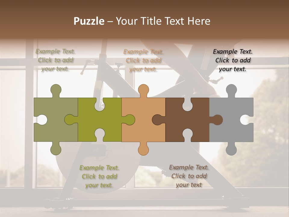 A Woman Riding A Stationary Bike In A Gym PowerPoint Template