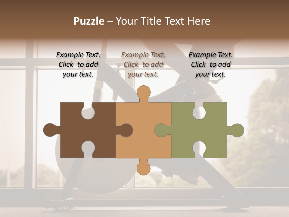 A Woman Riding A Stationary Bike In A Gym PowerPoint Template