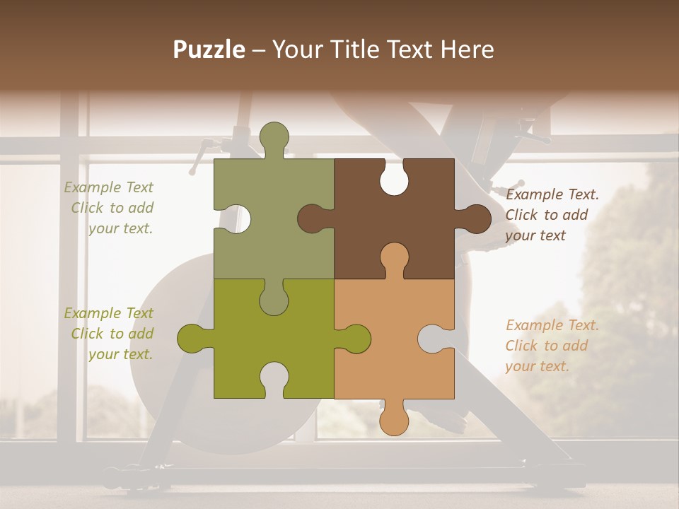 A Woman Riding A Stationary Bike In A Gym PowerPoint Template