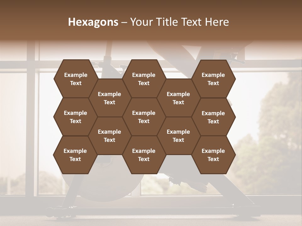 A Woman Riding A Stationary Bike In A Gym PowerPoint Template