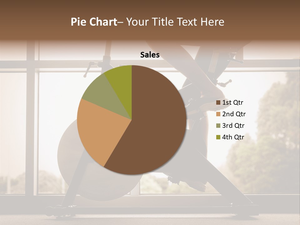 A Woman Riding A Stationary Bike In A Gym PowerPoint Template