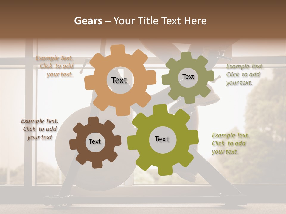 A Woman Riding A Stationary Bike In A Gym PowerPoint Template