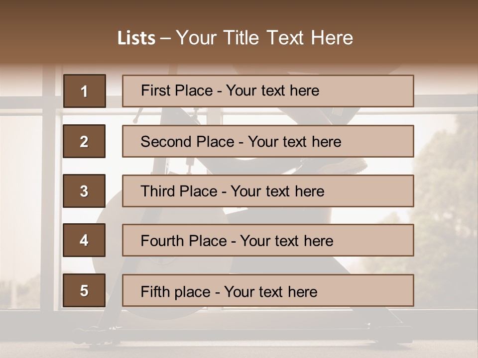 A Woman Riding A Stationary Bike In A Gym PowerPoint Template