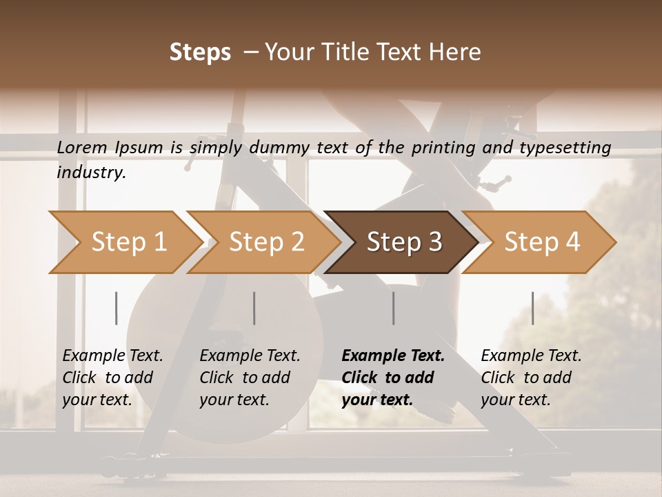 A Woman Riding A Stationary Bike In A Gym PowerPoint Template