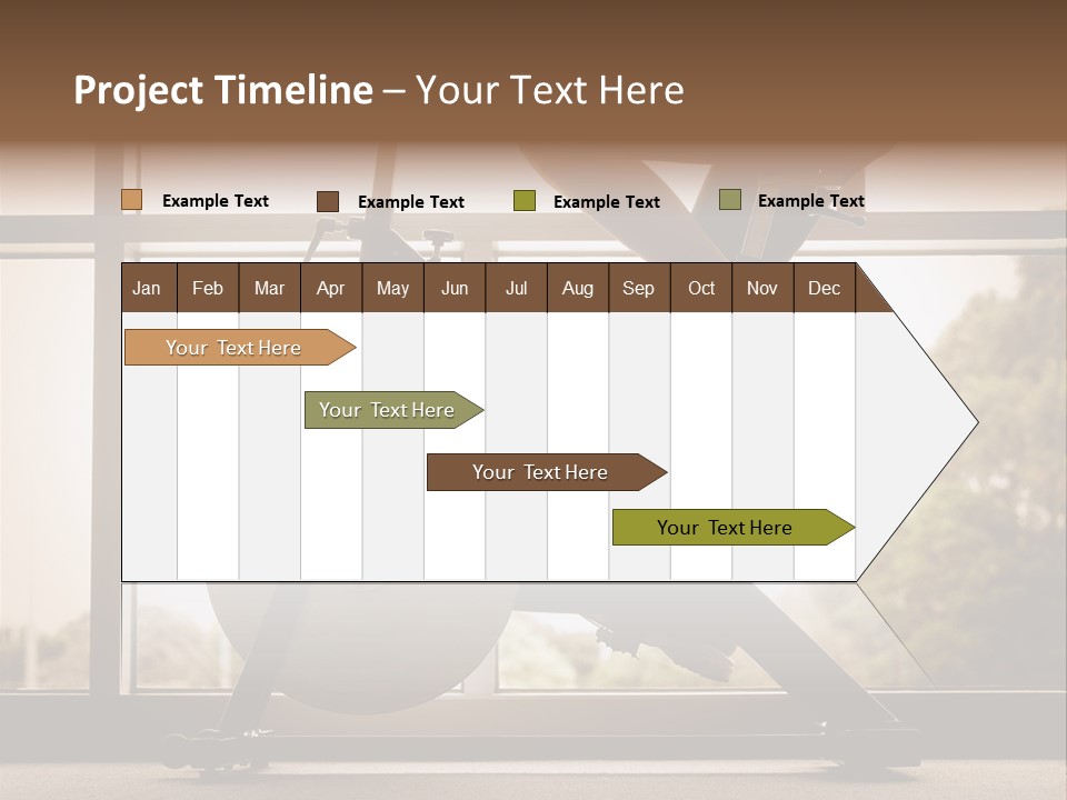 A Woman Riding A Stationary Bike In A Gym PowerPoint Template