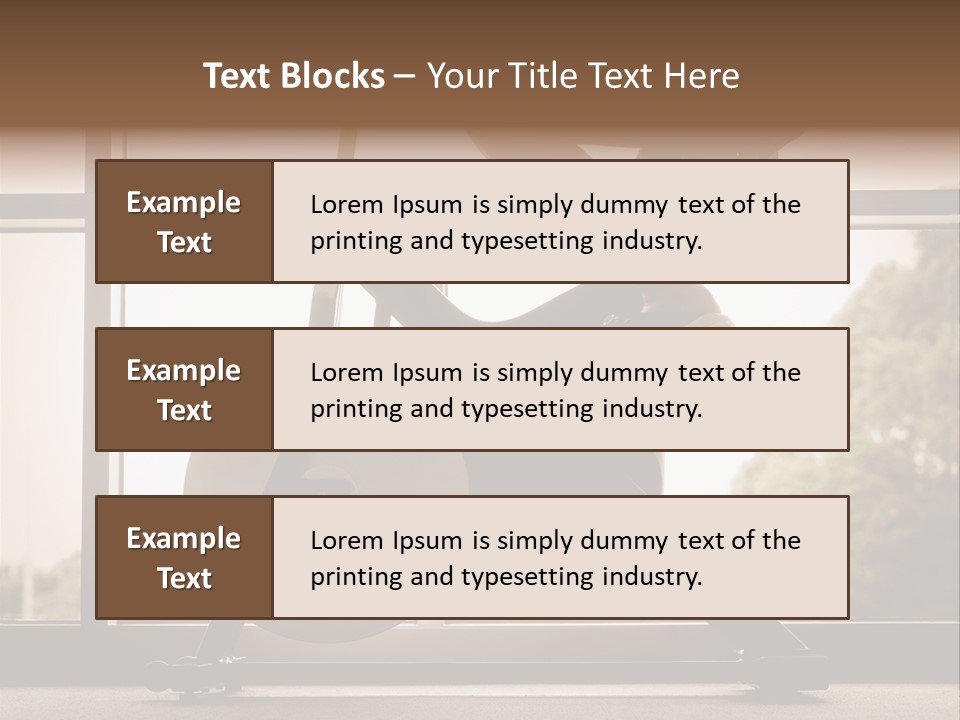 A Woman Riding A Stationary Bike In A Gym PowerPoint Template