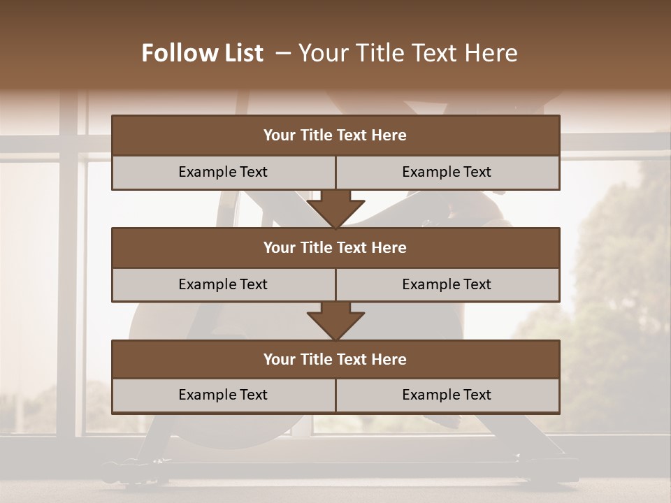 A Woman Riding A Stationary Bike In A Gym PowerPoint Template