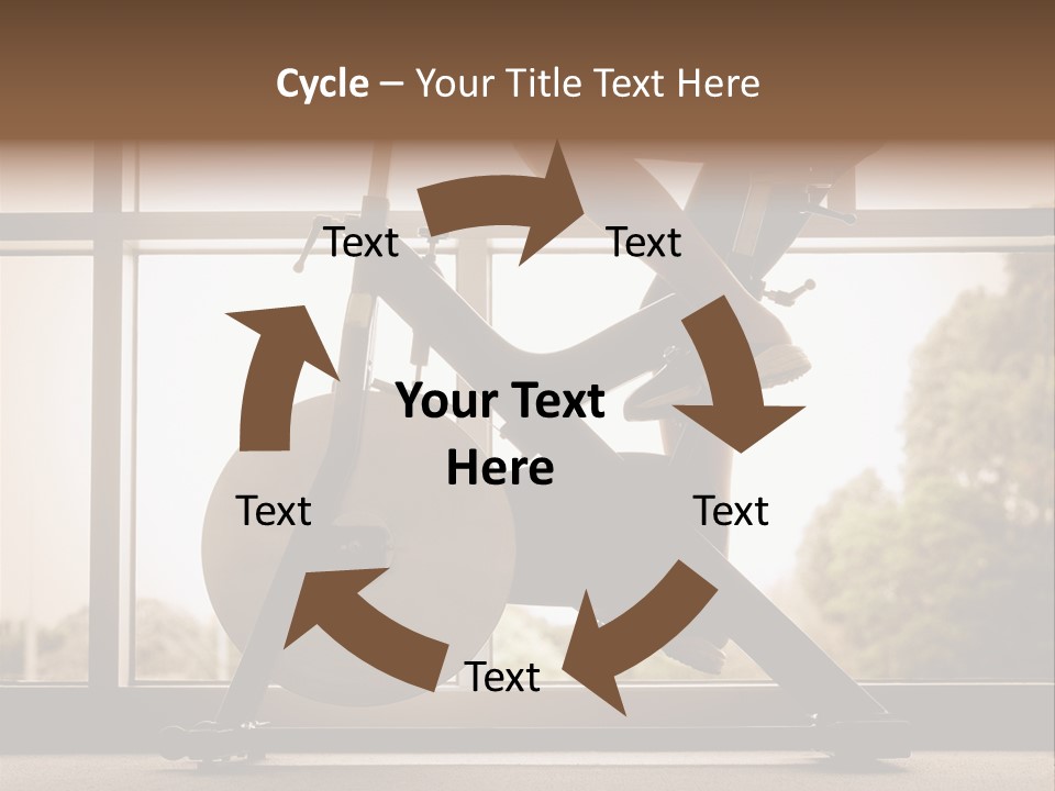 A Woman Riding A Stationary Bike In A Gym PowerPoint Template